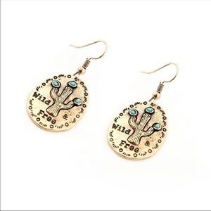 Cactus Pendant Drop Earrings